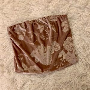 Dusty Pink Velour Tube Top - Sz M